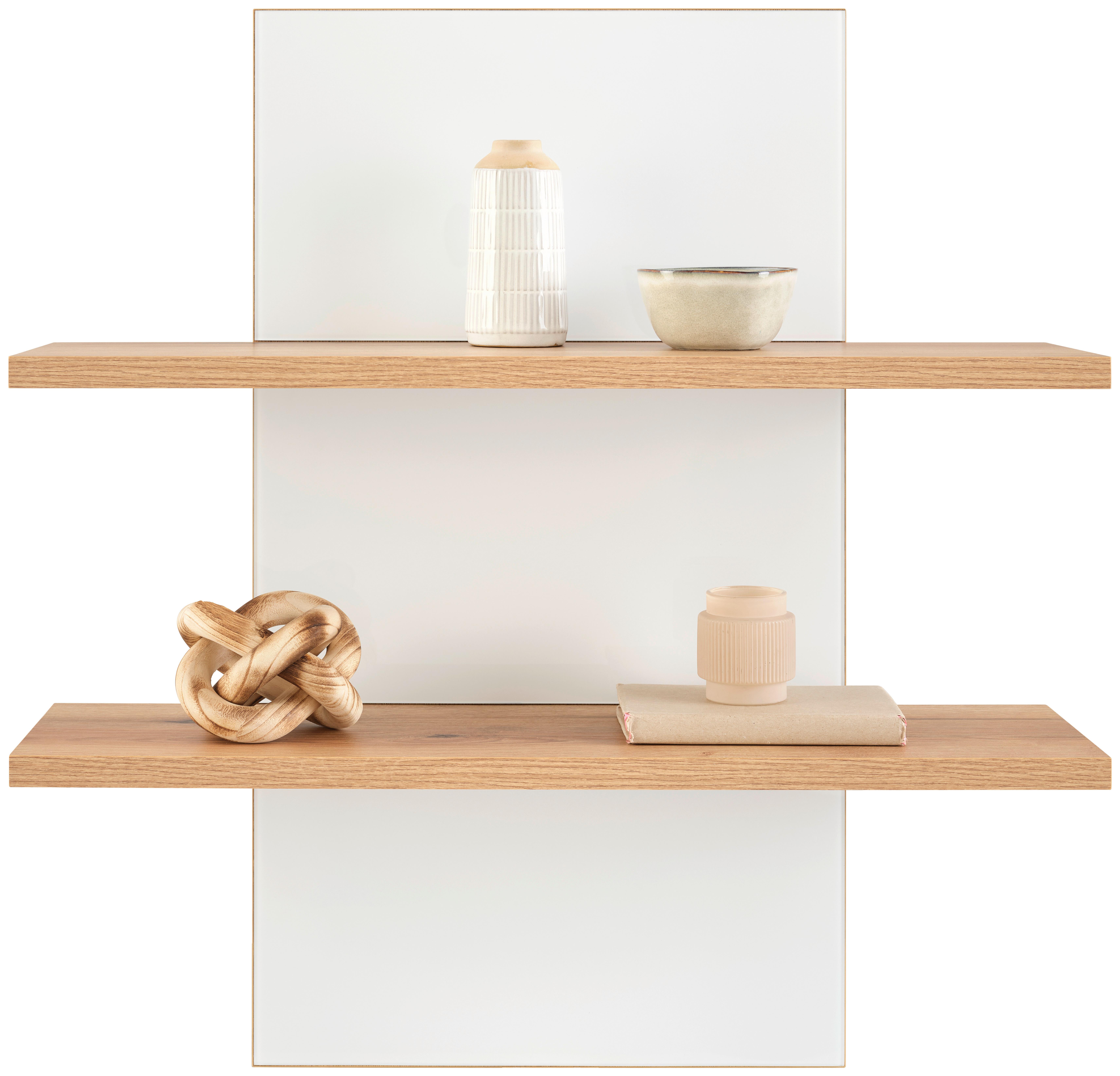 Wandboard Austin 75 cm Eichefarben/Weiß - Eichefarben/Weiß, Trend, Glas/Holzwerkstoff (75/81/22cm)