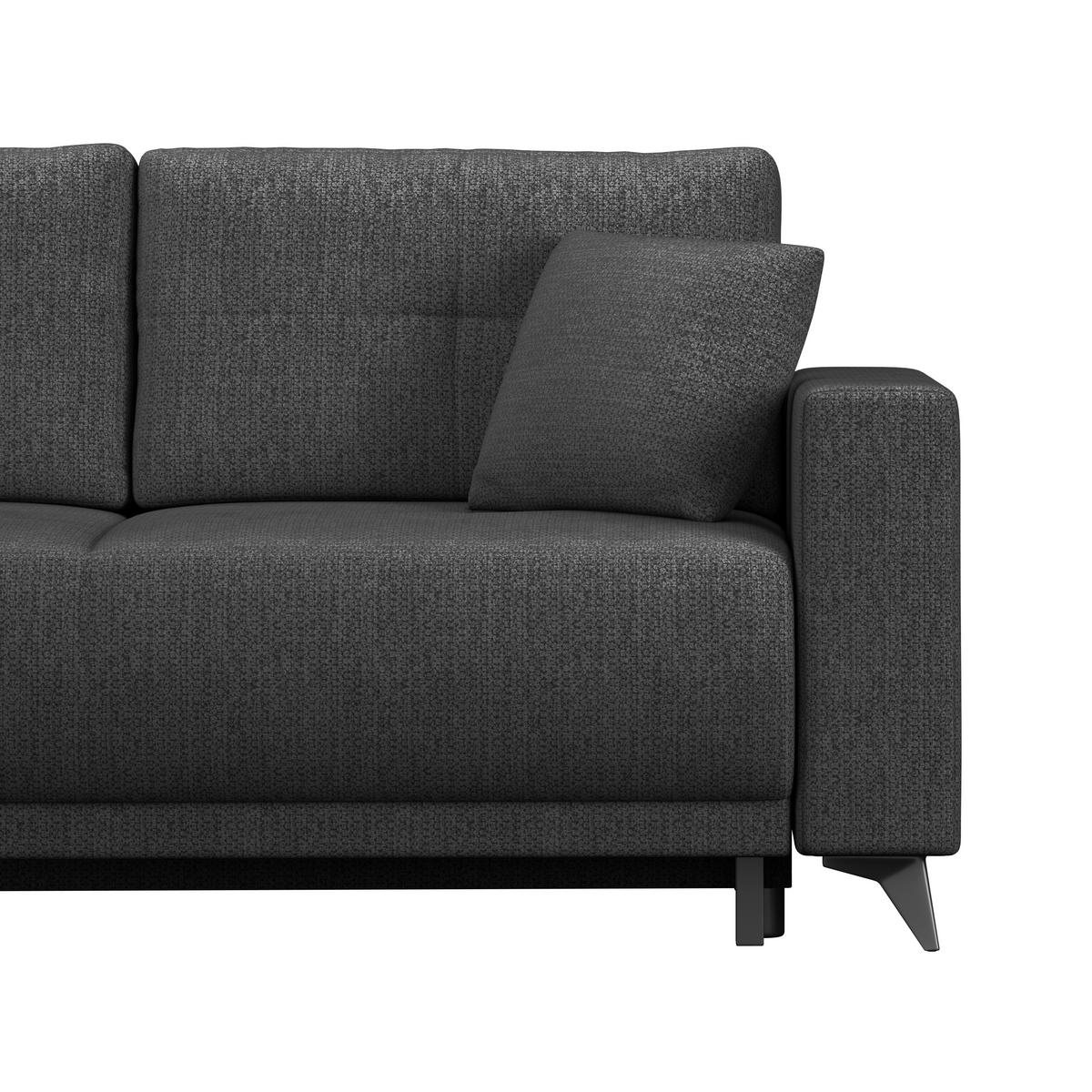 Ecksofa mit Schlaffunktion & Bettkasten Texas Erdfarben - Graubraun/Schwarz, KONVENTIONELL, Holz (203/259cm)