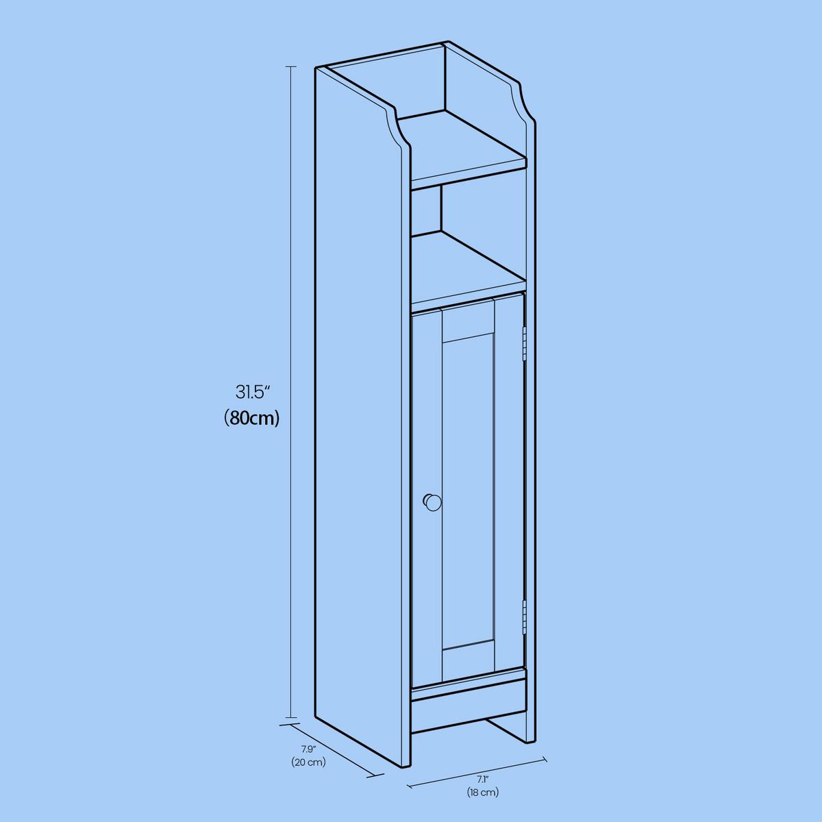 Midischrank Bbc310w01 - Weiß, Trend, Holzwerkstoff (18/80/20cm) - MID.YOU