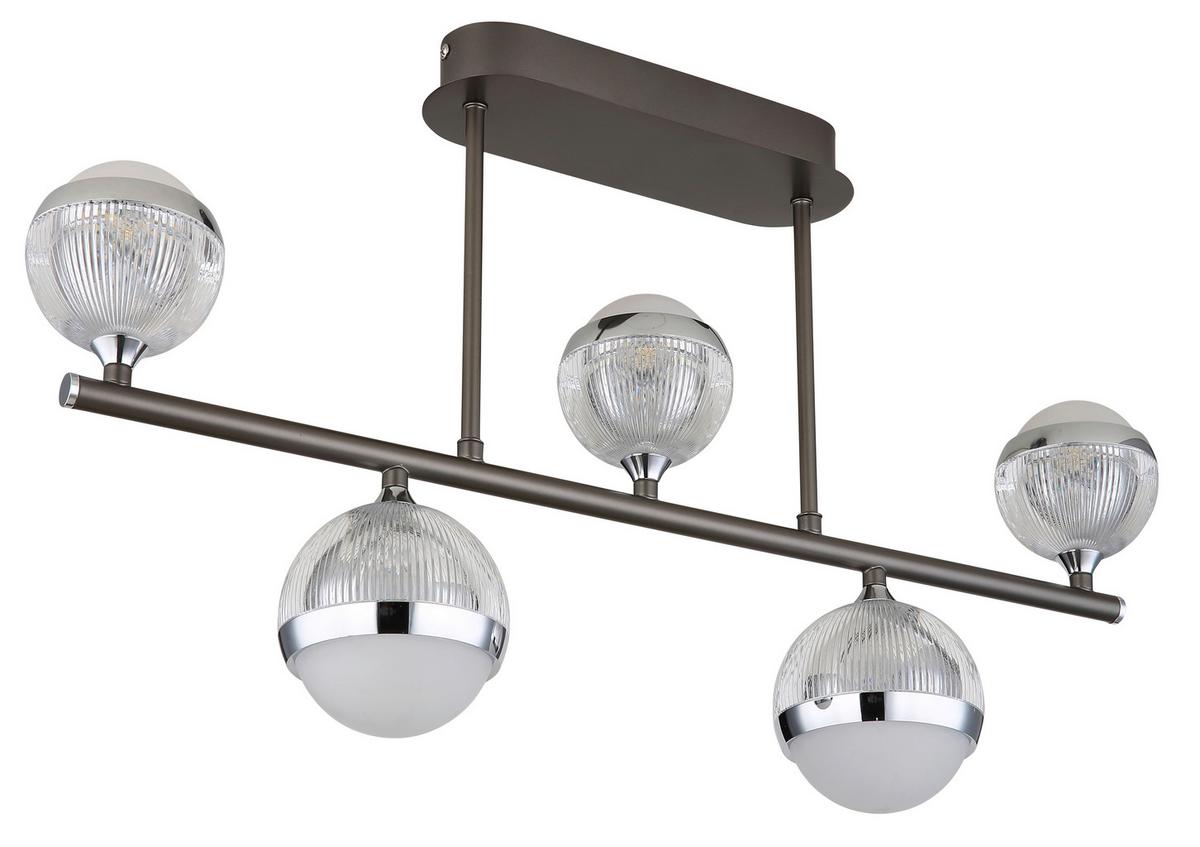 Led-deckenleuchte 56011-5d - Chromfarben/Klar, KONVENTIONELL, Kunststoff/Metall (65/11/37cm) - Globo