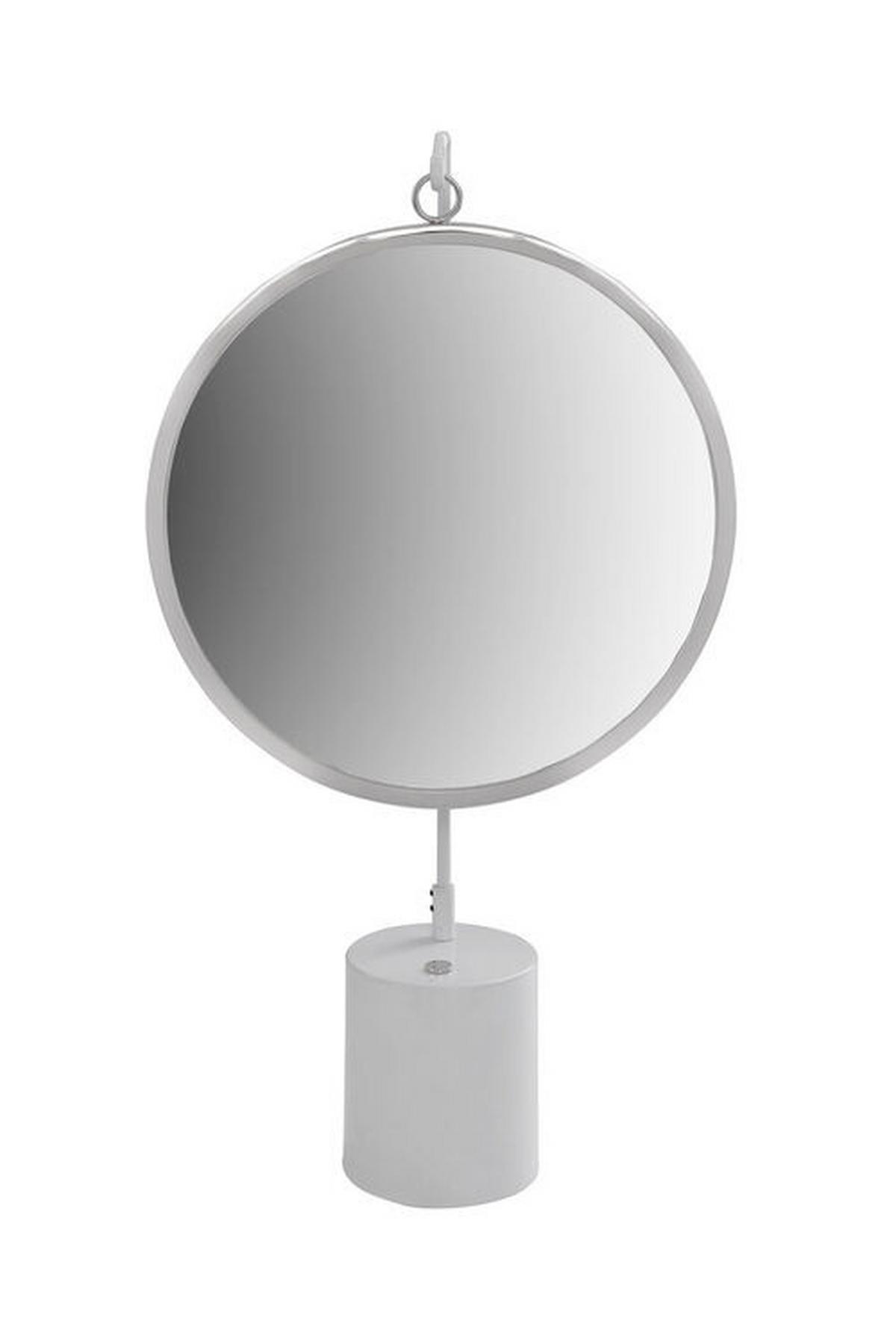 Tischspiegel Eleganca H: 75 Cm Metallrahmen Silberfarben/weiß - Silberfarben/Weiß, LIFESTYLE, Glas/Metall (41/75/14cm) - Kayoom