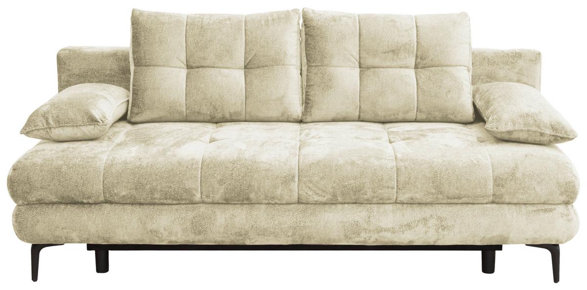 Schlafsofa Perla Creme B: 203 cm - Creme/Schwarz, KONVENTIONELL, Textil (203/94/96cm)