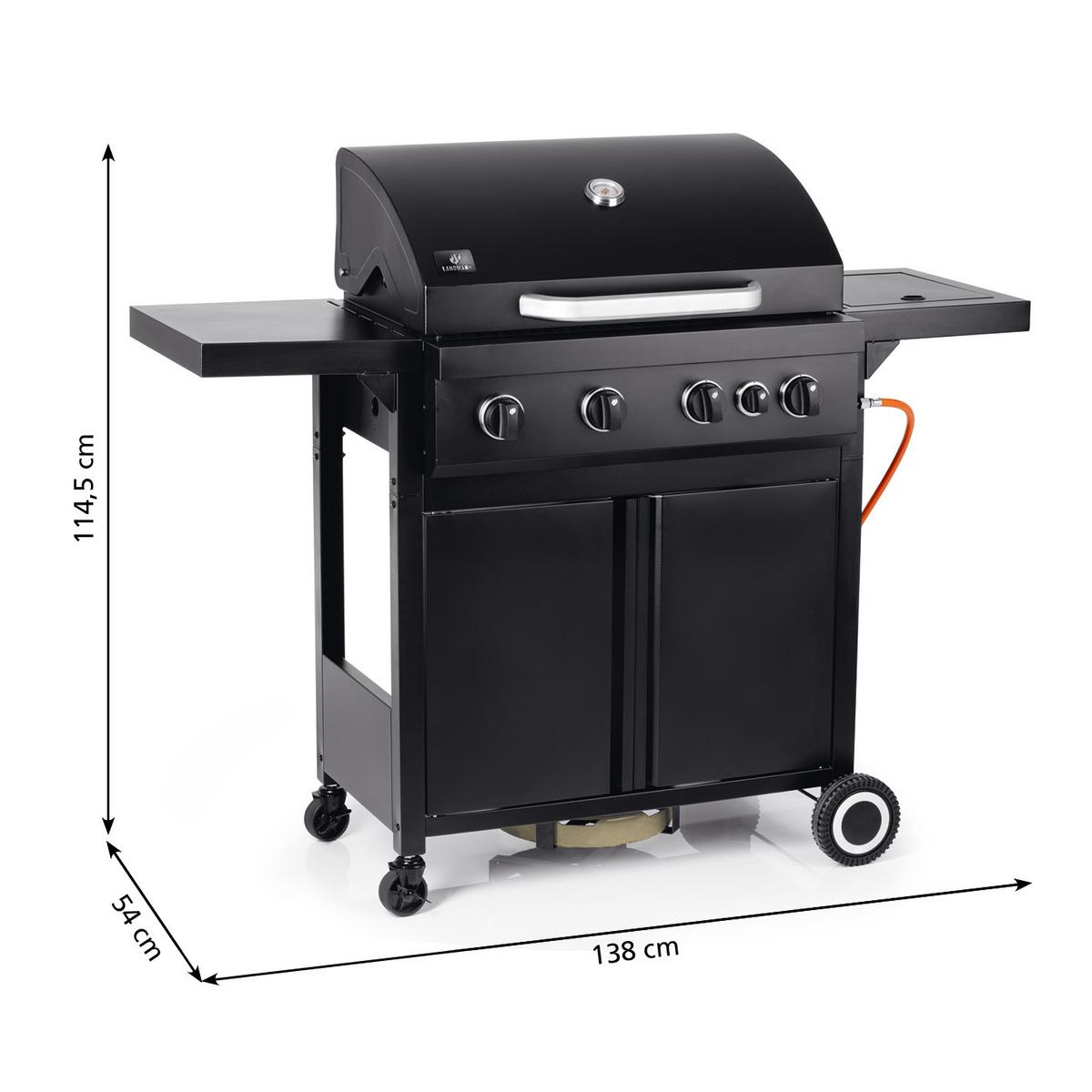 Gázgrill Rookie 4.1 - krómszínű/fekete, fém (138/114,5/54cm) - Landmann