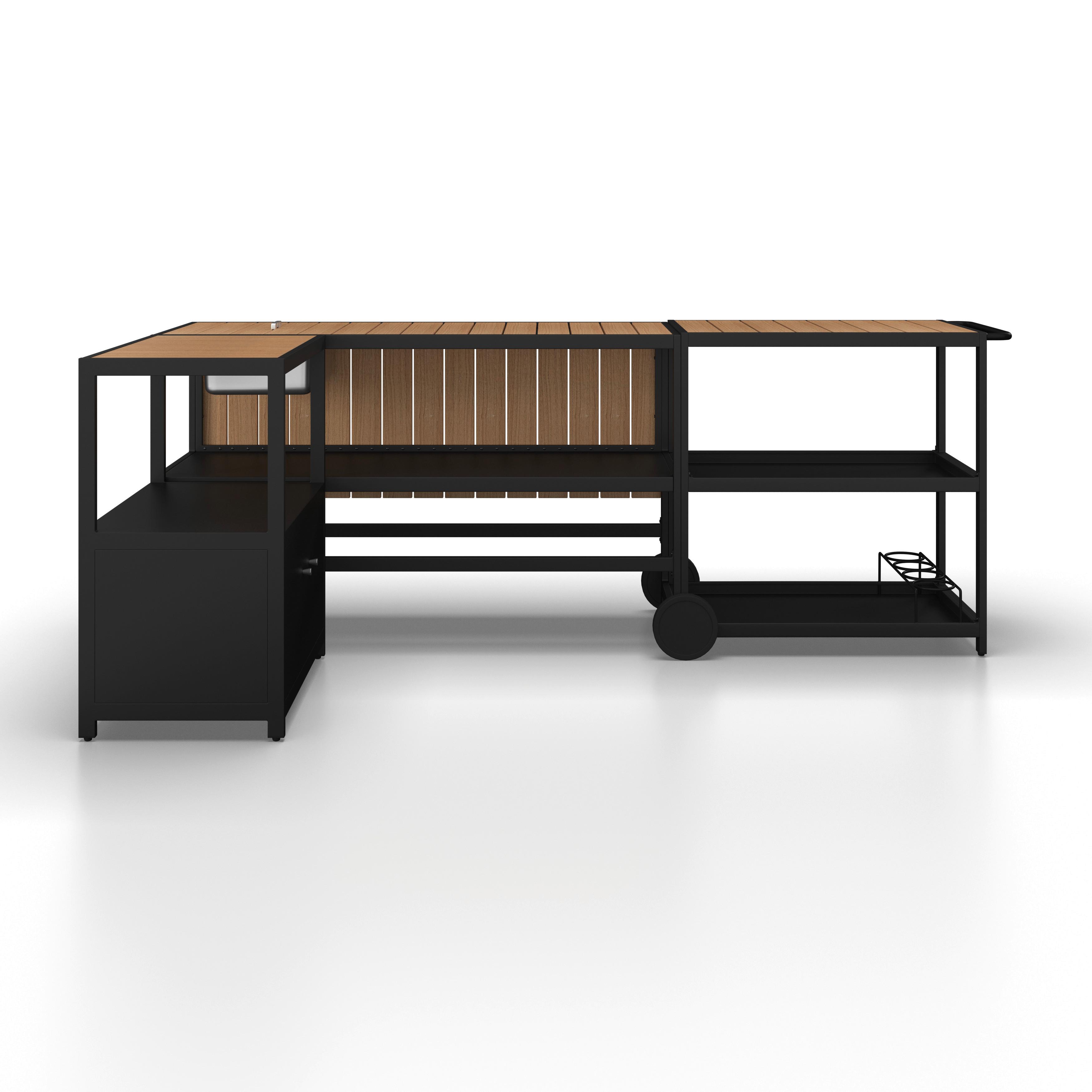 VENKOVNÍ KUCHYNĚ DELIA - šedá/černá, Moderní, kov/plast (239/90/120cm) - Bessagi Garden