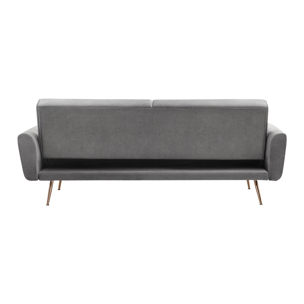 Rozkladacia pohovka s vankúšmi GUILIA, sivá - medená/sivá, Modern, kov/drevo (211/85/83cm) - Modern Living