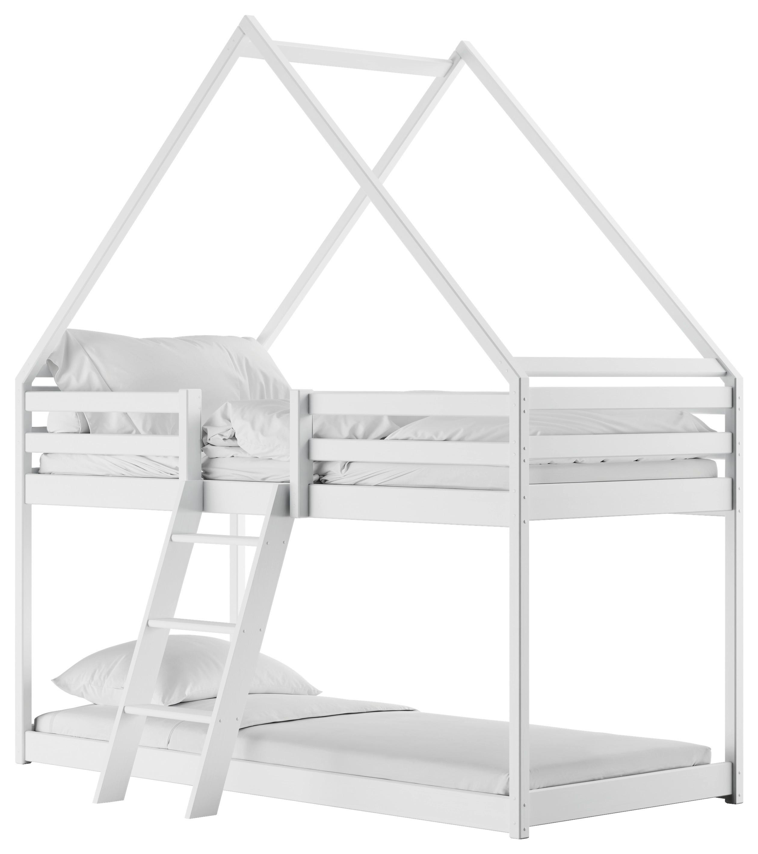 Poschodová posteľ SWEET 90x200 cm, borovica, biela - biela/farba brezy, Lifestyle, drevo (97/224/208cm) - Mömax