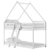 Poschodová posteľ SWEET 90x200 cm, borovica, biela - biela/farba brezy, Lifestyle, drevo (97/224/208cm) - Mömax