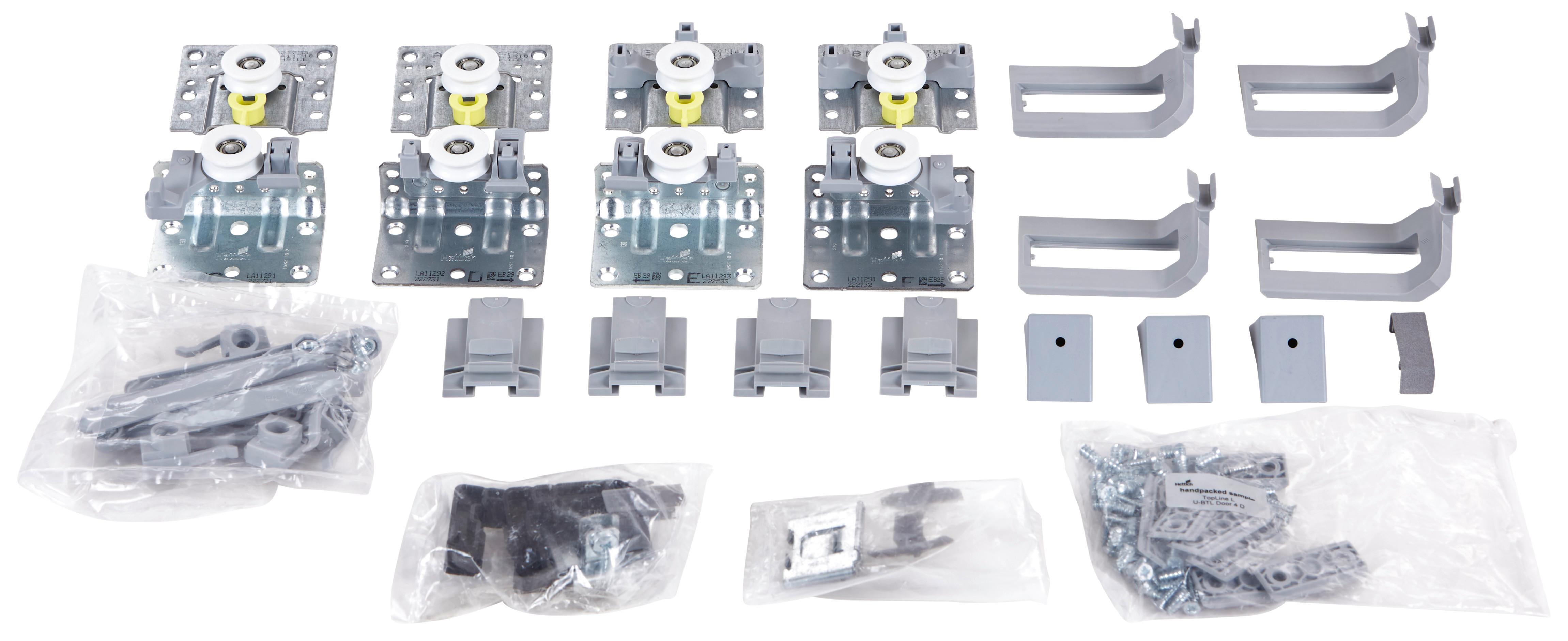 Montagepaket F. Kleiderschrank Unit Normalhöhe B: 180 cm - Schwarz, MODERN, Kunststoff/Metall - Ondega