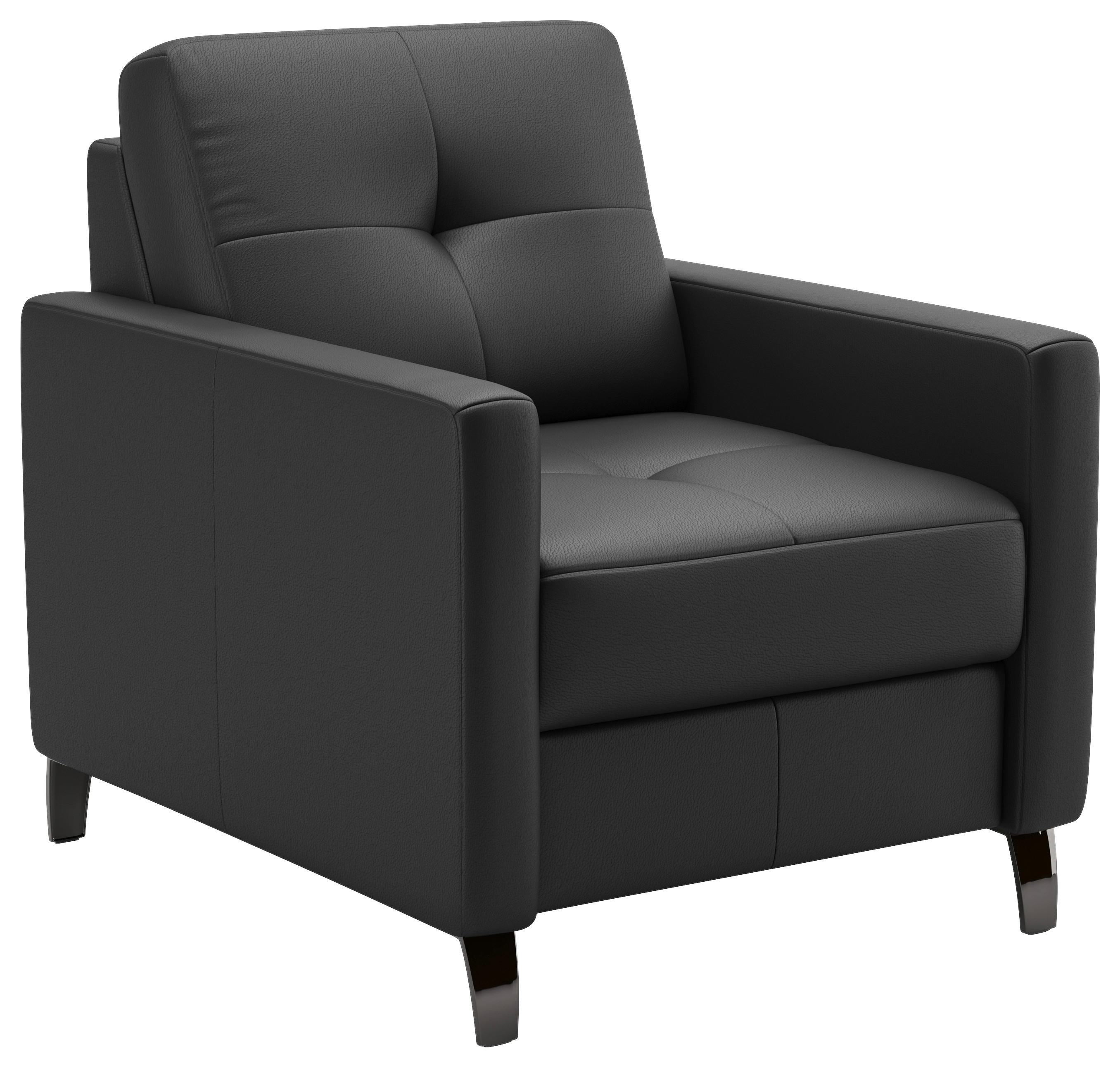 Křeslo VARESE, černé, pravá kůže - černá, Moderní, kov/kůže (83/91/90cm) - James Wood