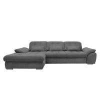 Ecksofa mit Bettkasten Rigatti Graubraun S: 184x314cm - Chromfarben/Graubraun, MODERN, Textil (184/314cm) - Livetastic