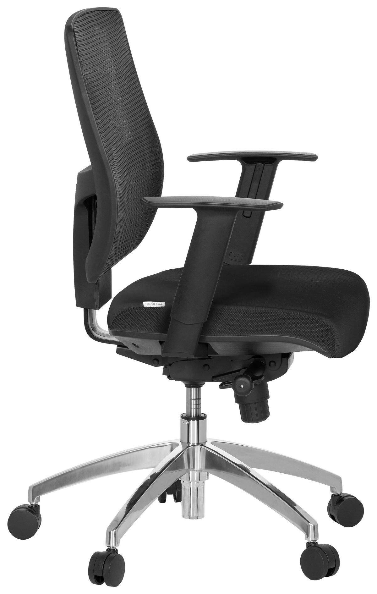 Drehstuhl Net 90 Schwarz - Chromfarben/Schwarz, MODERN, Kunststoff/Textil (56/115/46cm) - MID.YOU
