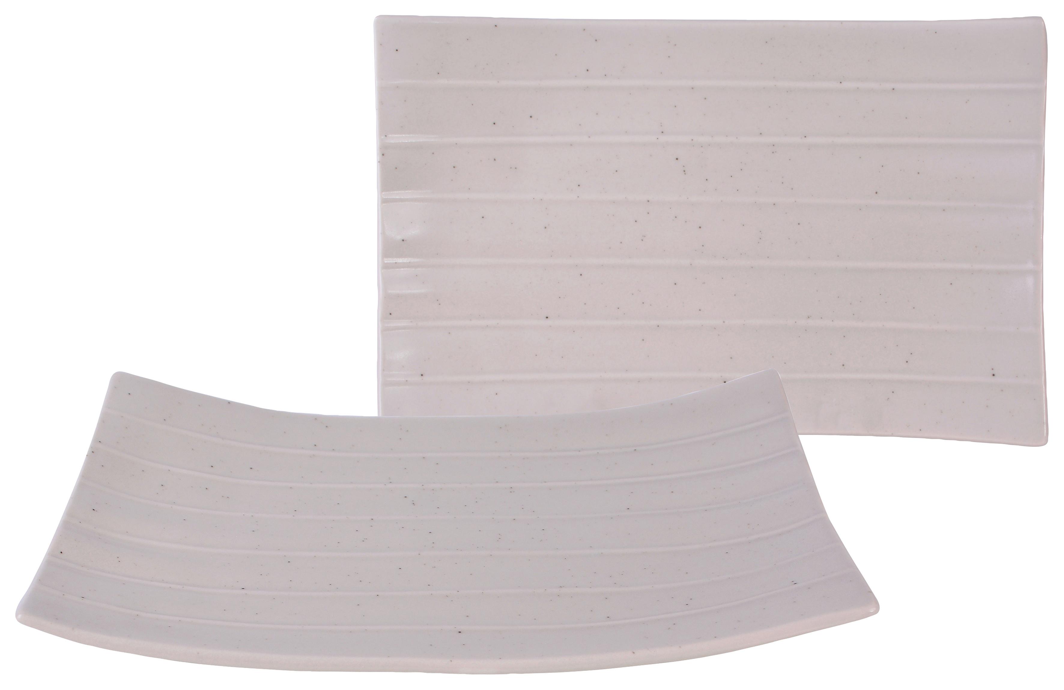 Servierschalenset Keramik Creme 2-tlg.BxH: 24x15 cm