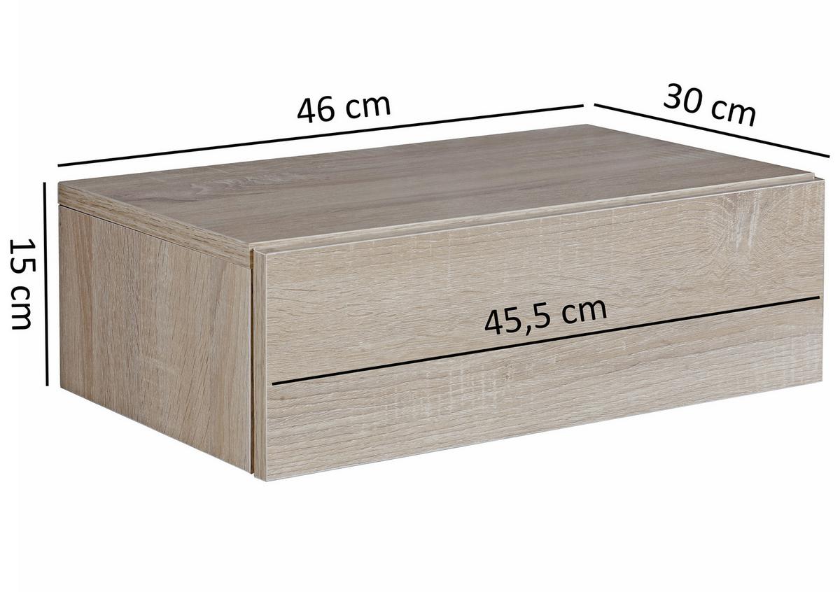 Noční stolek Dream š:46cm dub sonoma - barvy dubu, Moderní, kompozitní dřevo (46/15/30cm) - MID.YOU