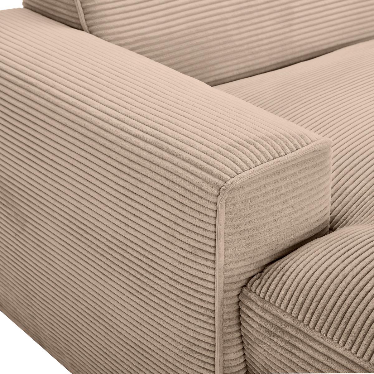 Ecksofa Pearl - Hellbraun/Schwarz, Design, Textil (303/196cm) - Livetastic