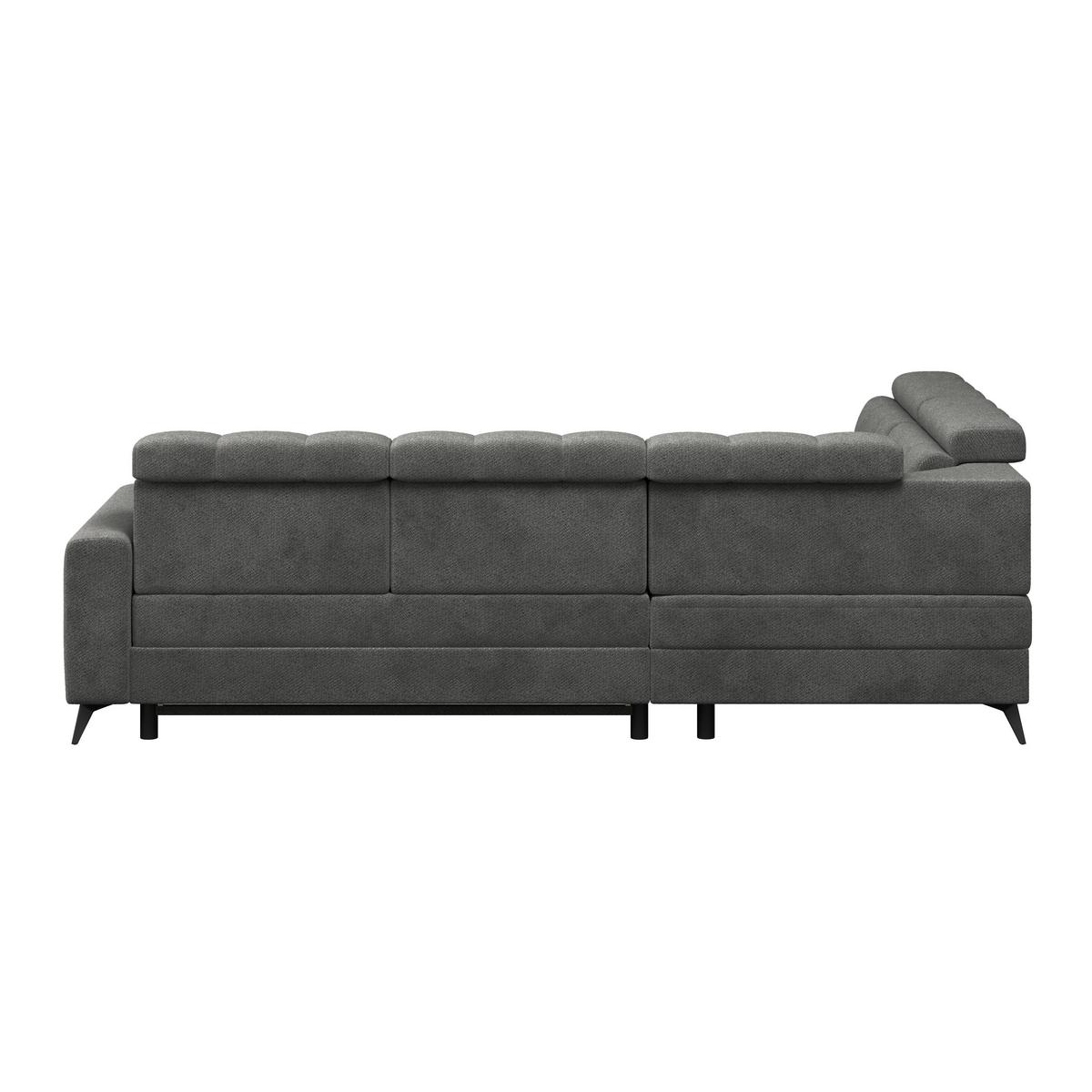 Ecksofa Barletta New Velours Dunkelgrau, 228x289cm - Dunkelgrau/Schwarz, ROMANTIK / LANDHAUS, Textil (228/289cm) - Luca Bessoni