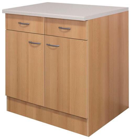 Küchenunterschrank Nano 80 cm Buche Dekor 2-Türig