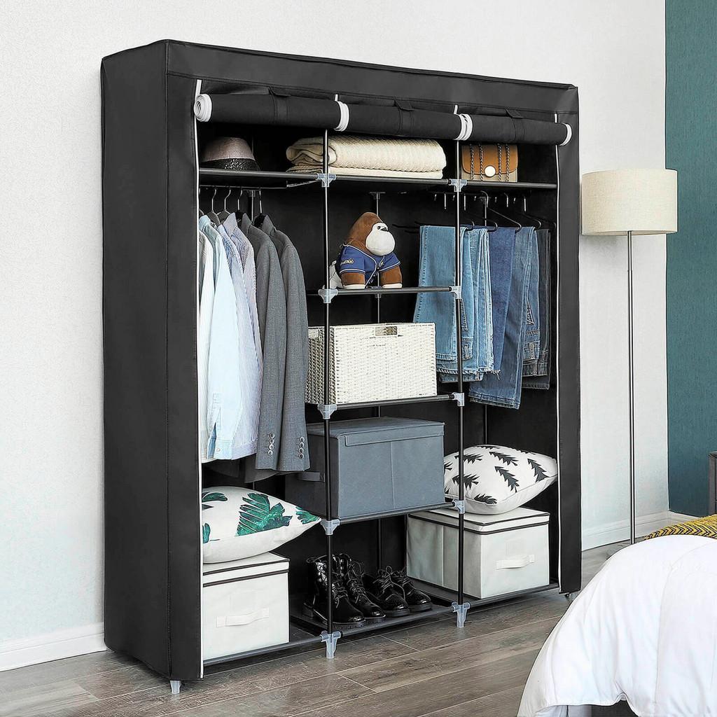 Stoffschrank B: 150 cm Schwarz