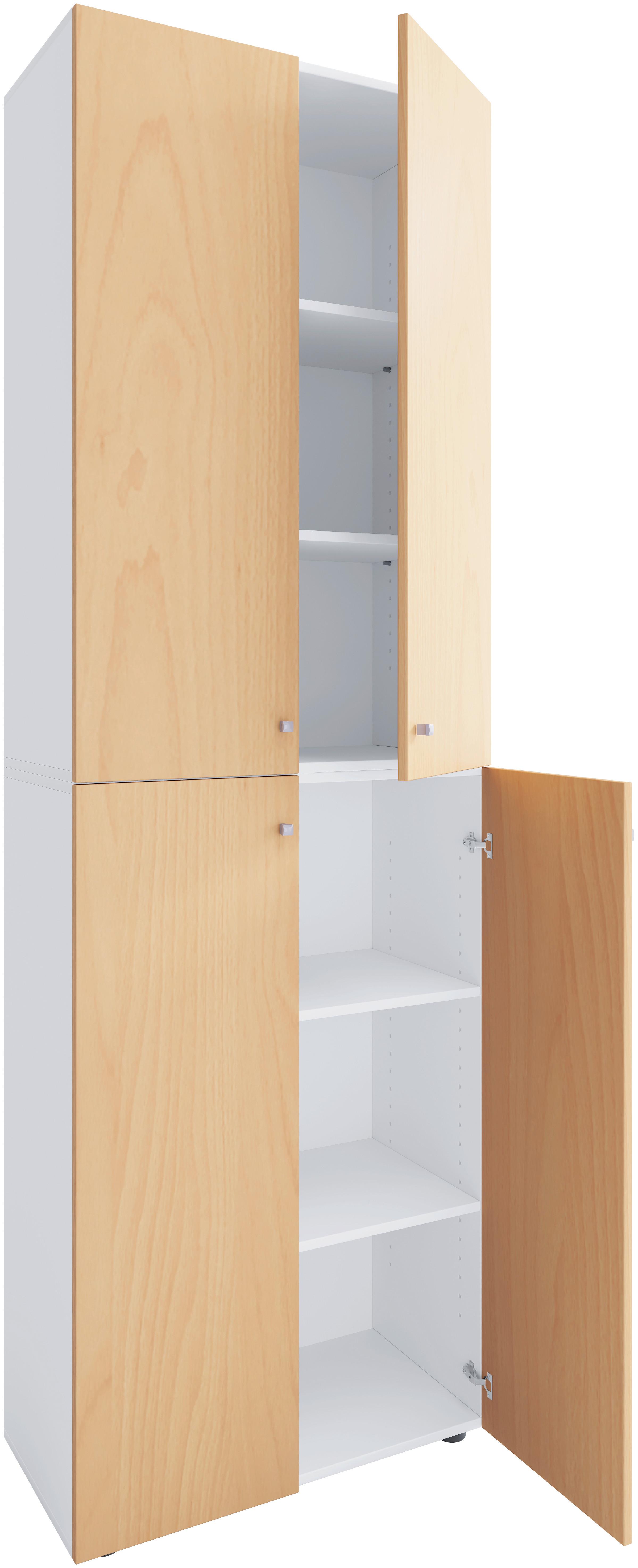 Aktenschrank Lona Weiß/Buche Dekor B: 70 cm - Buchefarben/Weiß, Design, Holzwerkstoff (70/220/39cm) - MID.YOU