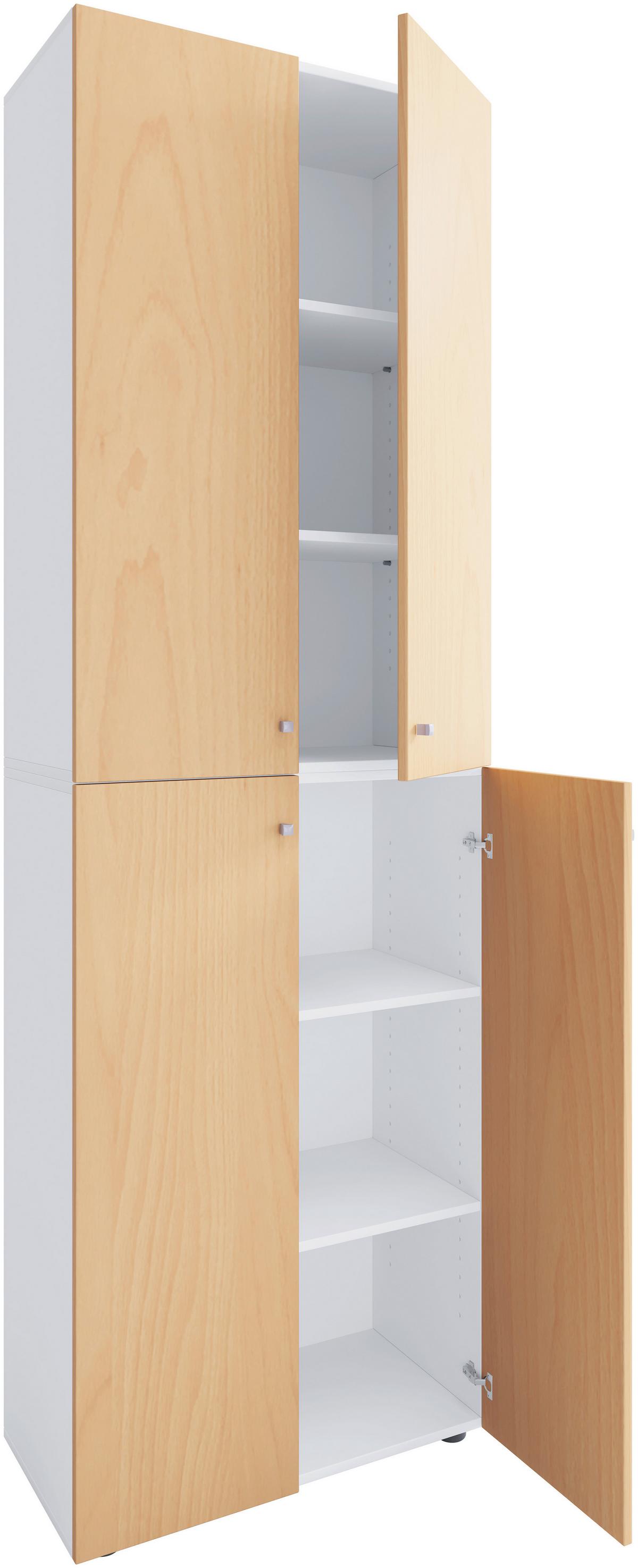 Aktenschrank Lona Weiß/Buche Dekor B: 70 cm - Buchefarben/Weiß, Design, Holzwerkstoff (70/220/39cm) - MID.YOU