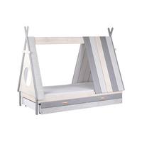 HAUSBETT Weiß/Grau 90x200cm - Weiß/Grau, Design, Holz/Holzwerkstoff (90/200cm) - Livetastic
