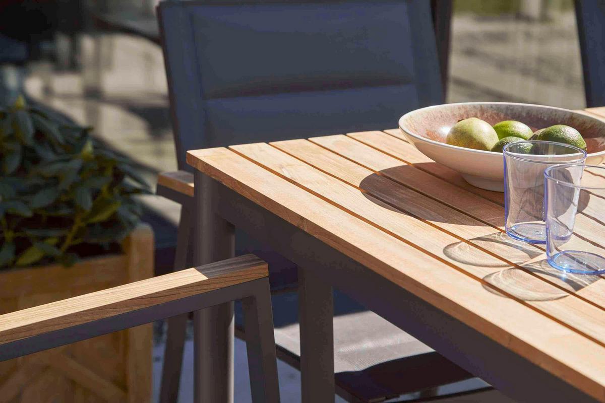 Gartentisch Mood Teakholz/Metall L 167,5 cm - Anthrazit/Teakfarben, KONVENTIONELL, Holz/Metall (167,5/100/74cm) - Gardenson