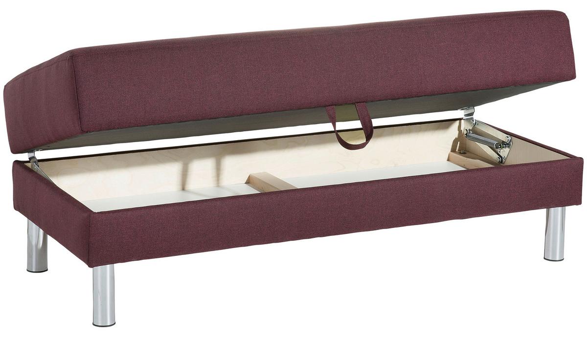 Ecksofa Mit Schlaffunktion Just Fashion, Dunkelrot - Chromfarben/Dunkelrot, KONVENTIONELL, Textil (152/230cm) - Max Winzer
