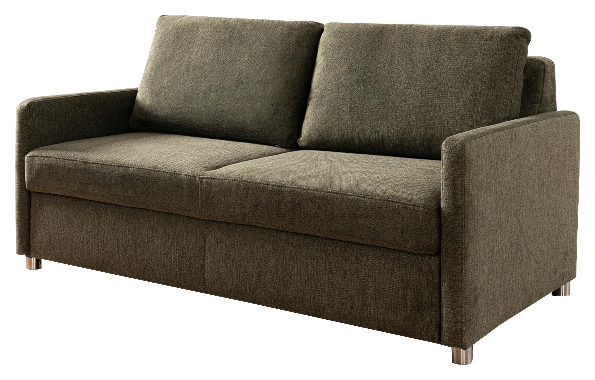 Rozkladacia pohovka MULTIFLEX, olivovozelená, úložný priestor - olivovozelená/chrómová, Modern, textil (178/90/95cm)