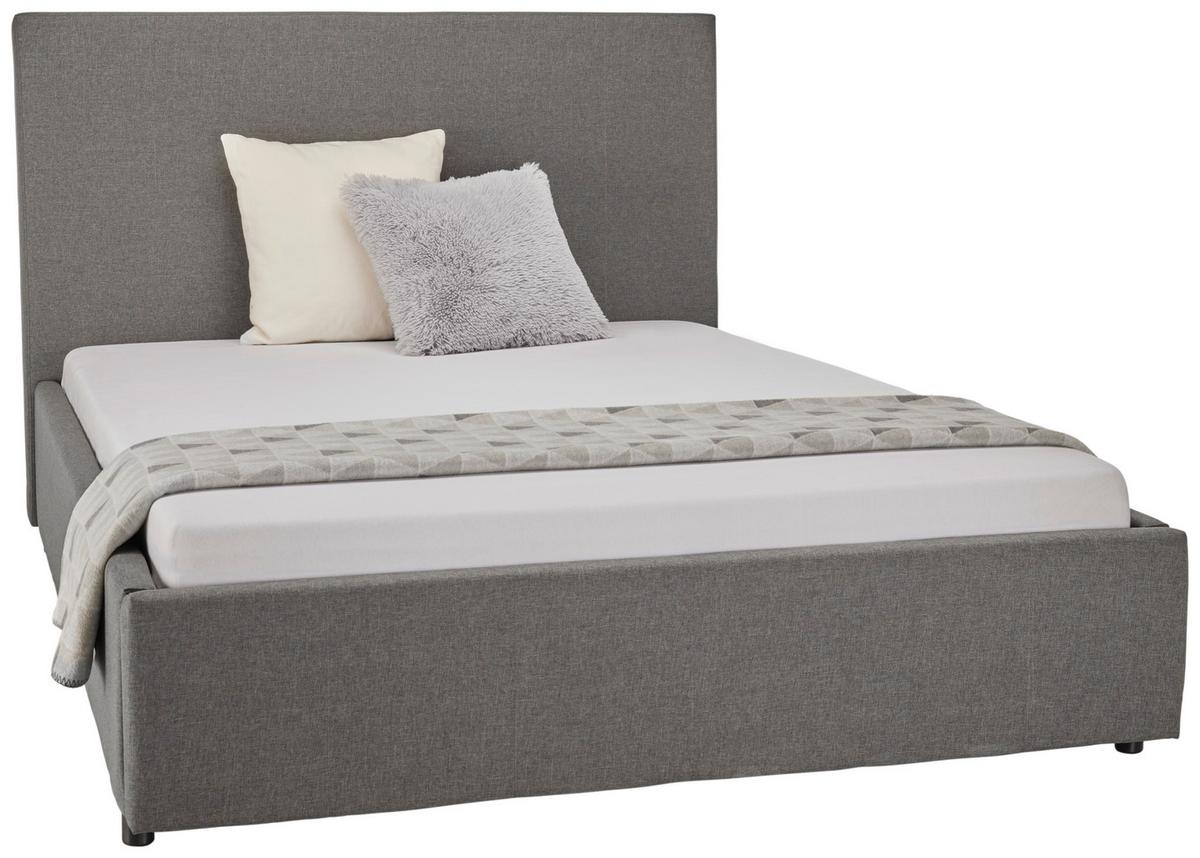 Čalúnená posteľ BILLY 120/200 cm, tmavosivá - čierna/prírodná farba, Konventionell, drevo/textil (120/200cm) - Mömax