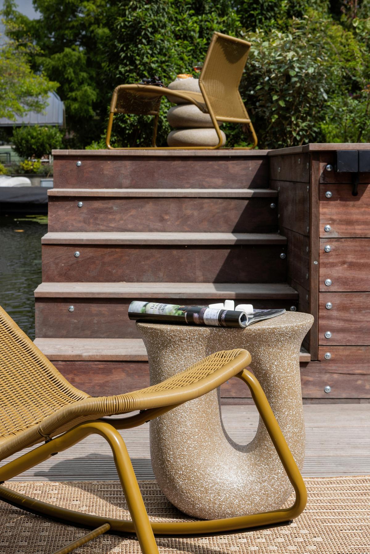 Beistelltisch Moson Beige B: 42 cm - Beige, Design, Keramik/Metall (42/33/45cm) - Livetastic