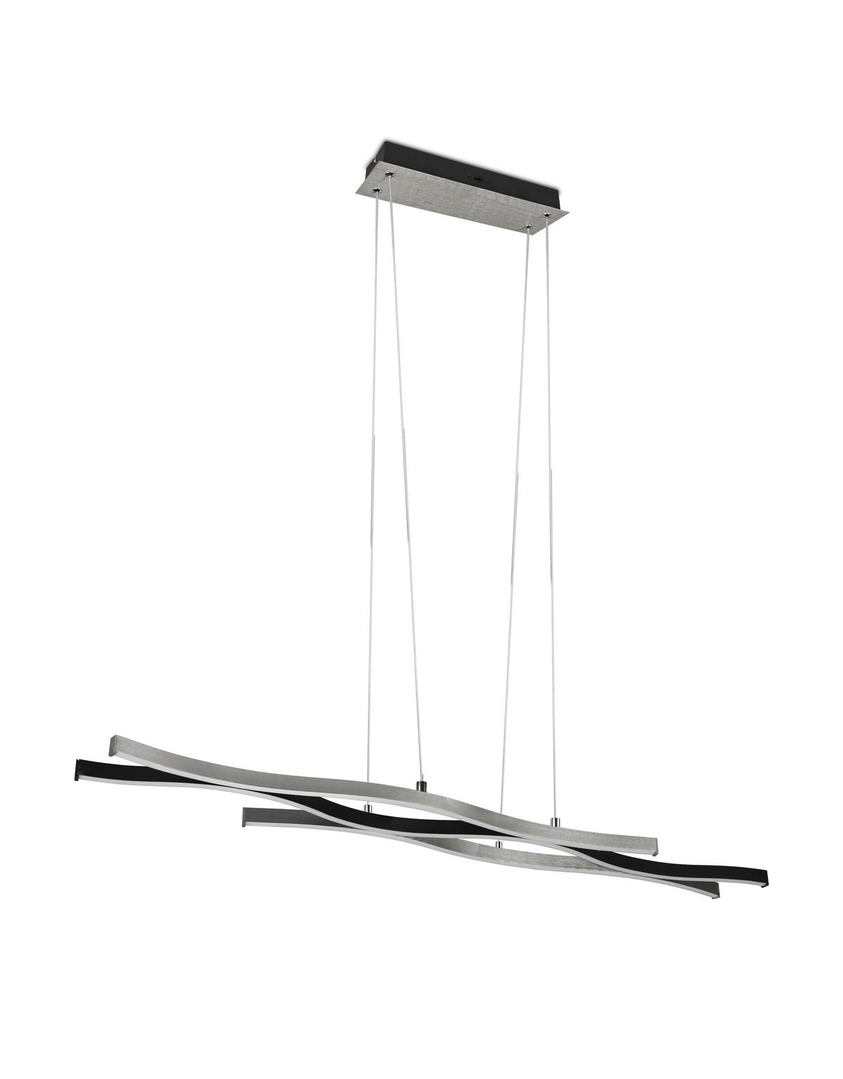 Led-pendelleuchte 341210305 Blaze - Schwarz/Alufarben, Design, Metall (107,5/150/15,5cm) - Trio Leuchten