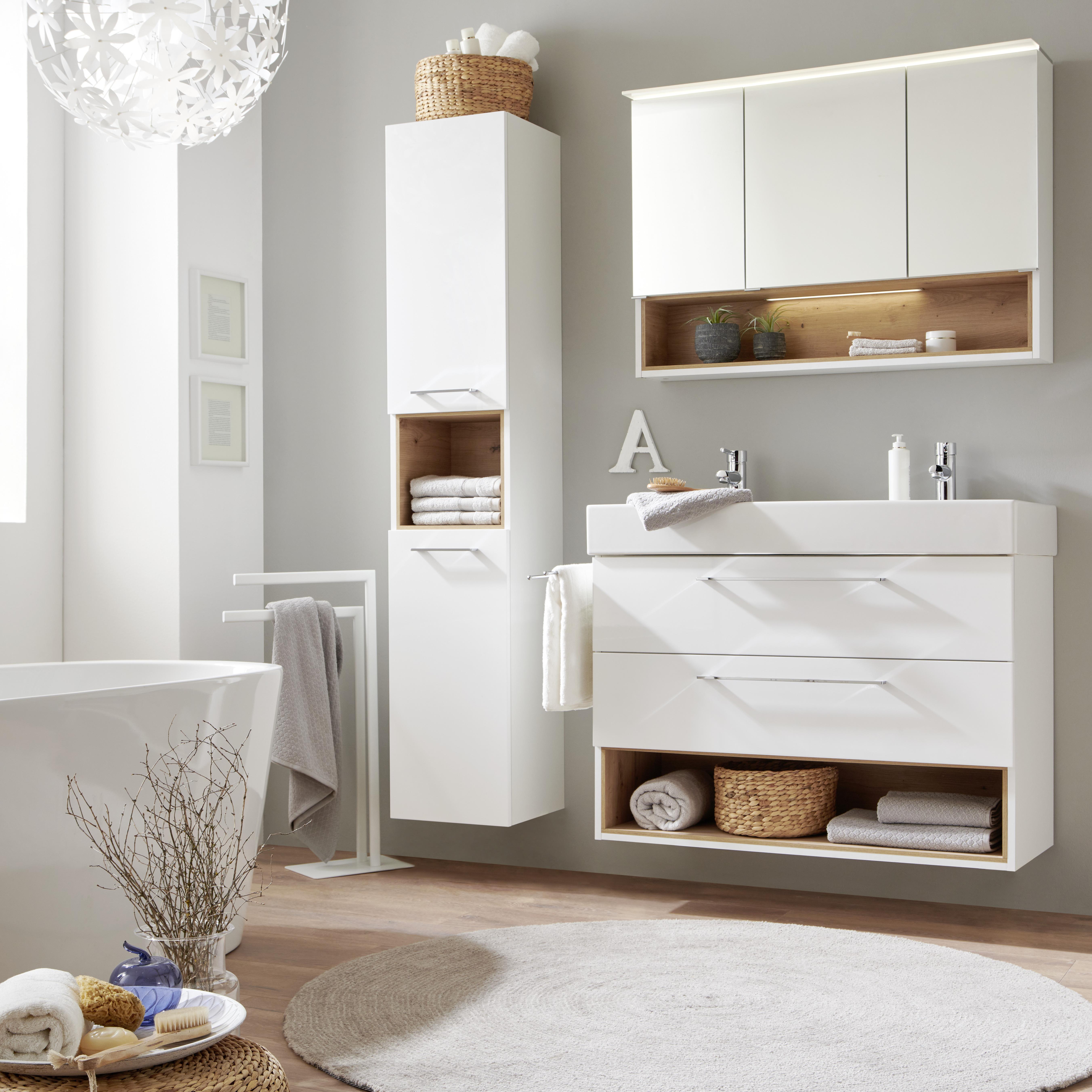 Waschbecken mit Unterschrank + Soft-Close Mura I B 100cm Weiß