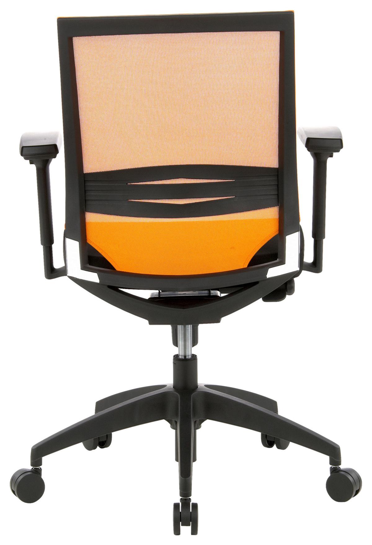 Drehstuhl Porto Base Orange/schwarz - Schwarz/Orange, MODERN, Kunststoff/Textil (59/108/44cm) - MID.YOU