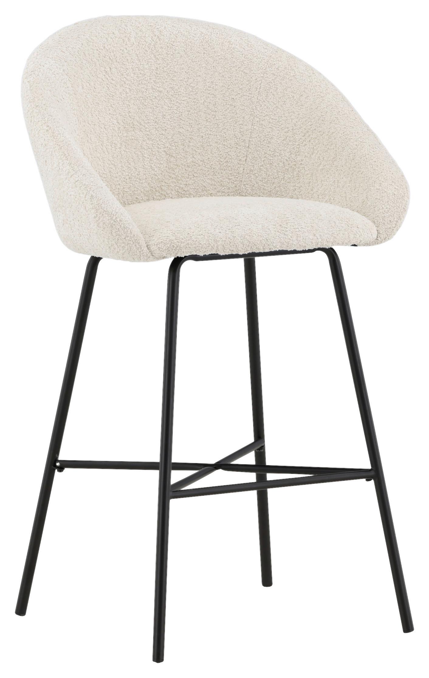 Barhocker-Set Velvet - Schwarz/Weiß, Design, Textil/Metall (59/96/54cm) - Livetastic