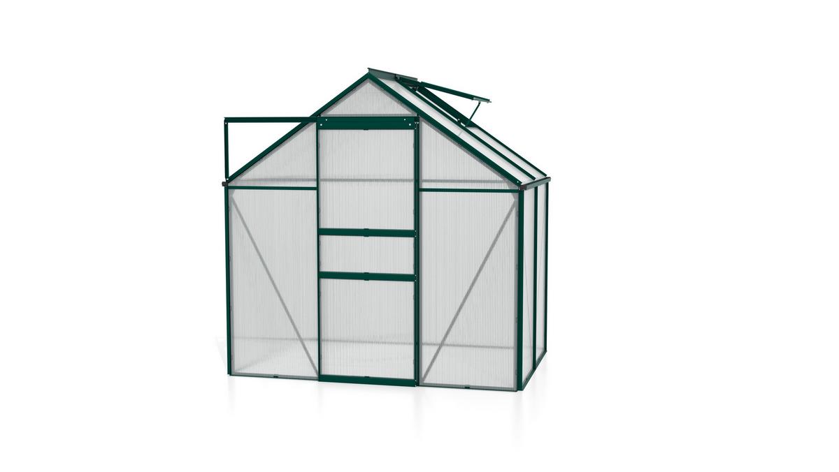 Gewächshausbausatz Comet 2500 2,5 m2 Metall/Kunststoff - Grün, Basics, Kunststoff/Metall (195/209/131cm)
