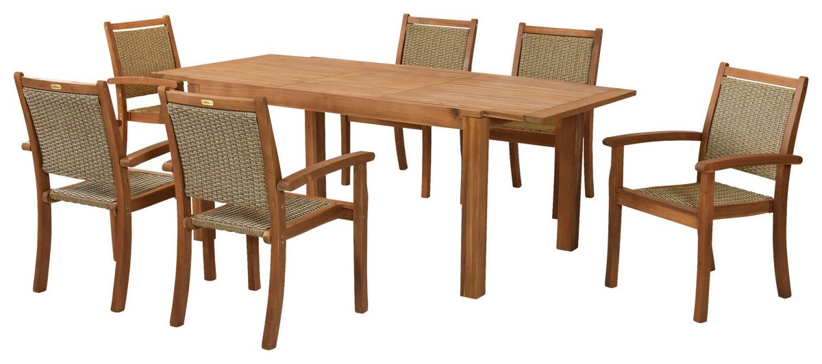 Gartenset Castilla - Naturfarben, MODERN, Holz/Kunststoff - Gardenson