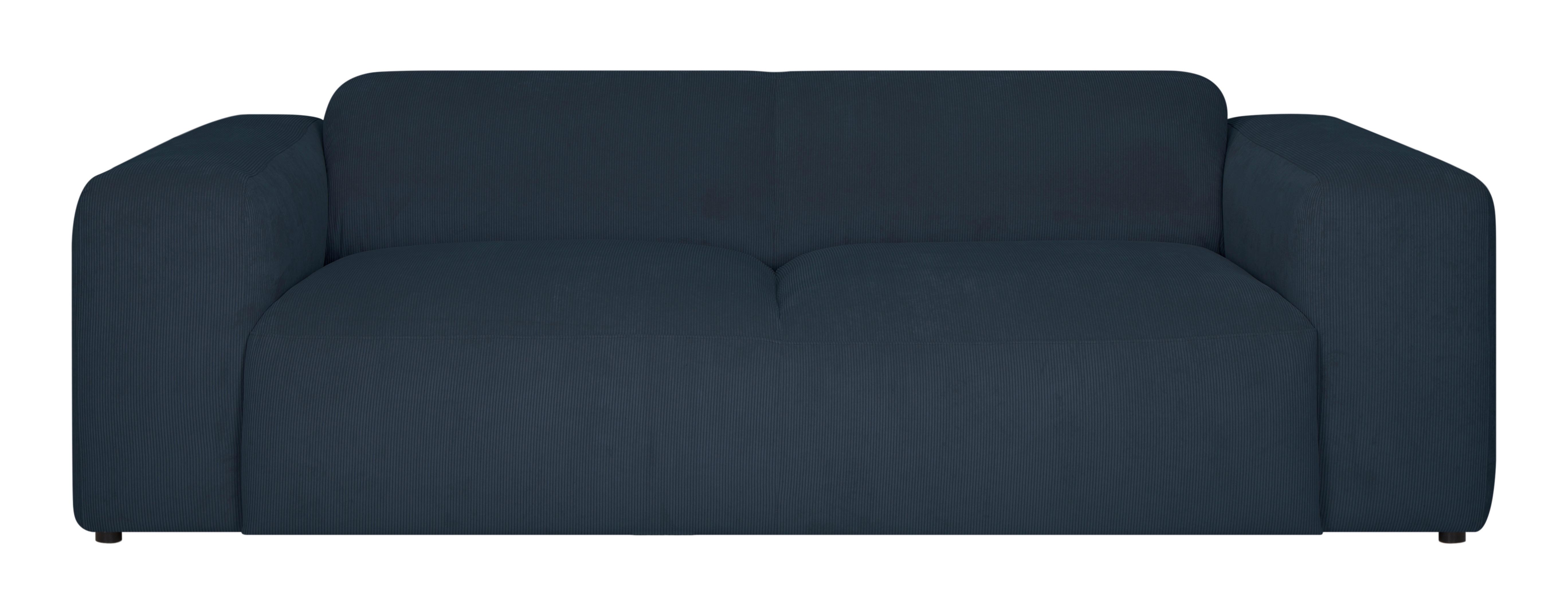 3-SITZER-SOFA Hannah Blau B: 247 cm - Blau/Schwarz, Design, Textil (247/75/104cm) - MID.YOU