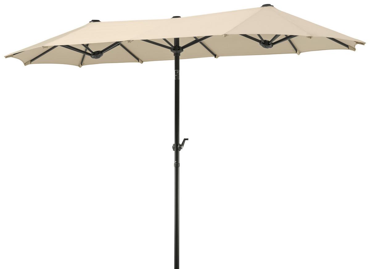 Doppelsonnenschirm Salerno Bxhxt: 300x220x150cm Naturfarben - Anthrazit/Naturfarben, Basics, Textil/Metall (300/220/150cm) - Schneider