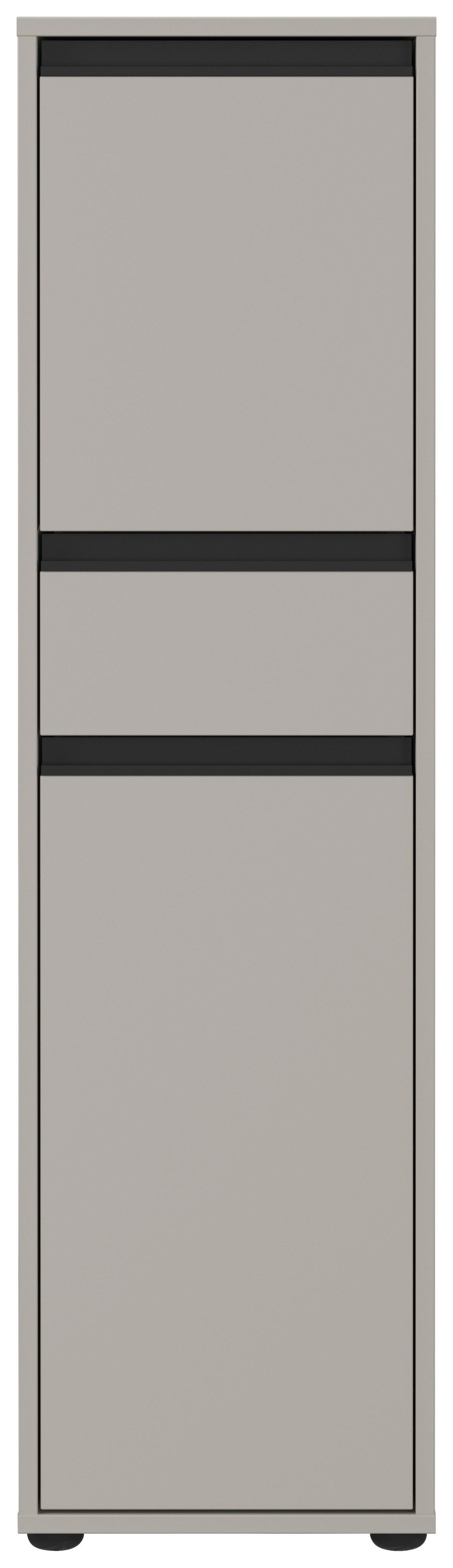 Midischrank Gw-Lemont Steingrau - Schwarz/Grau, MODERN, Holzwerkstoff (33/121/34cm) - Germania