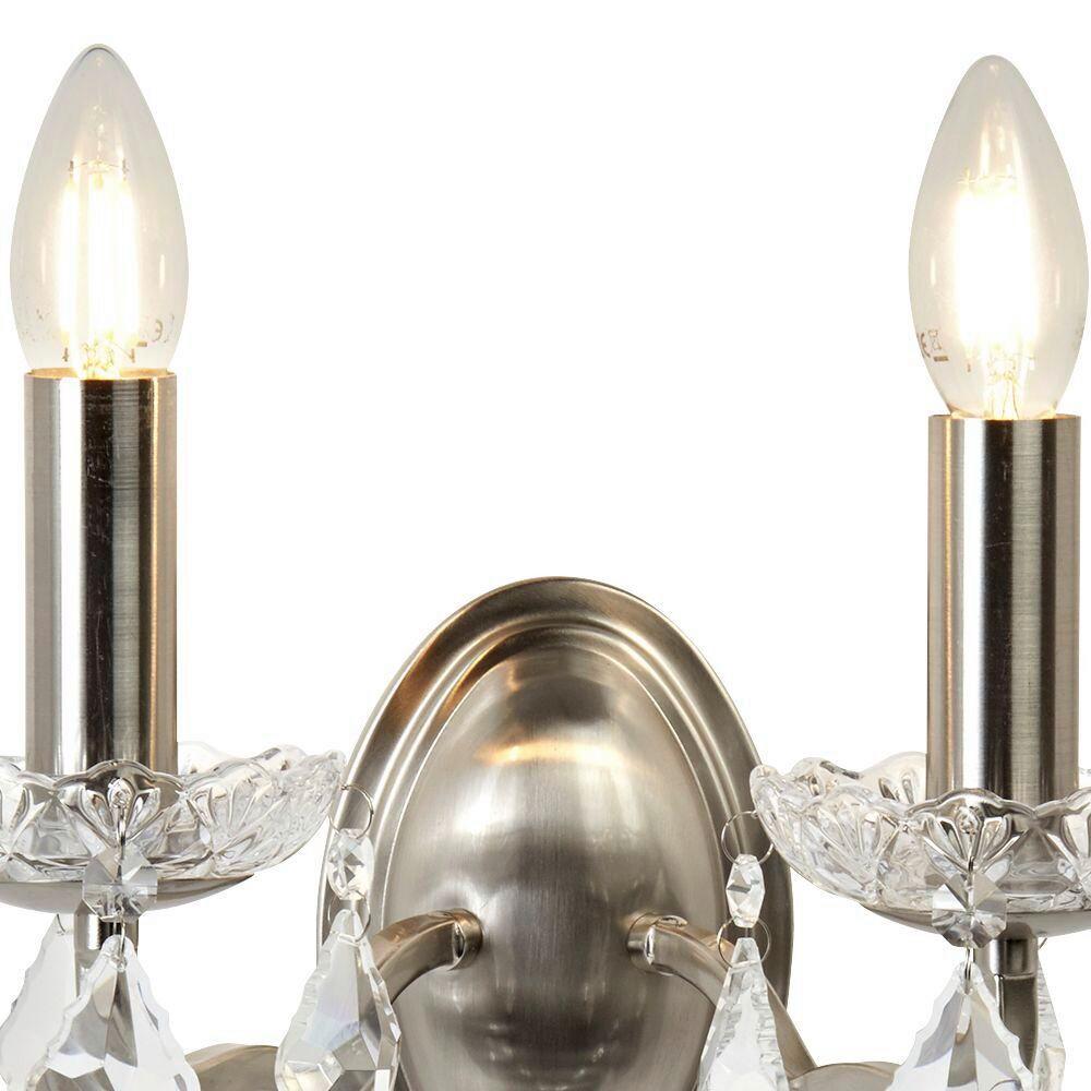 Wandleuchte Paris 8732-2ss - Klar/Silberfarben, Design, Glas/Metall (32/27cm)