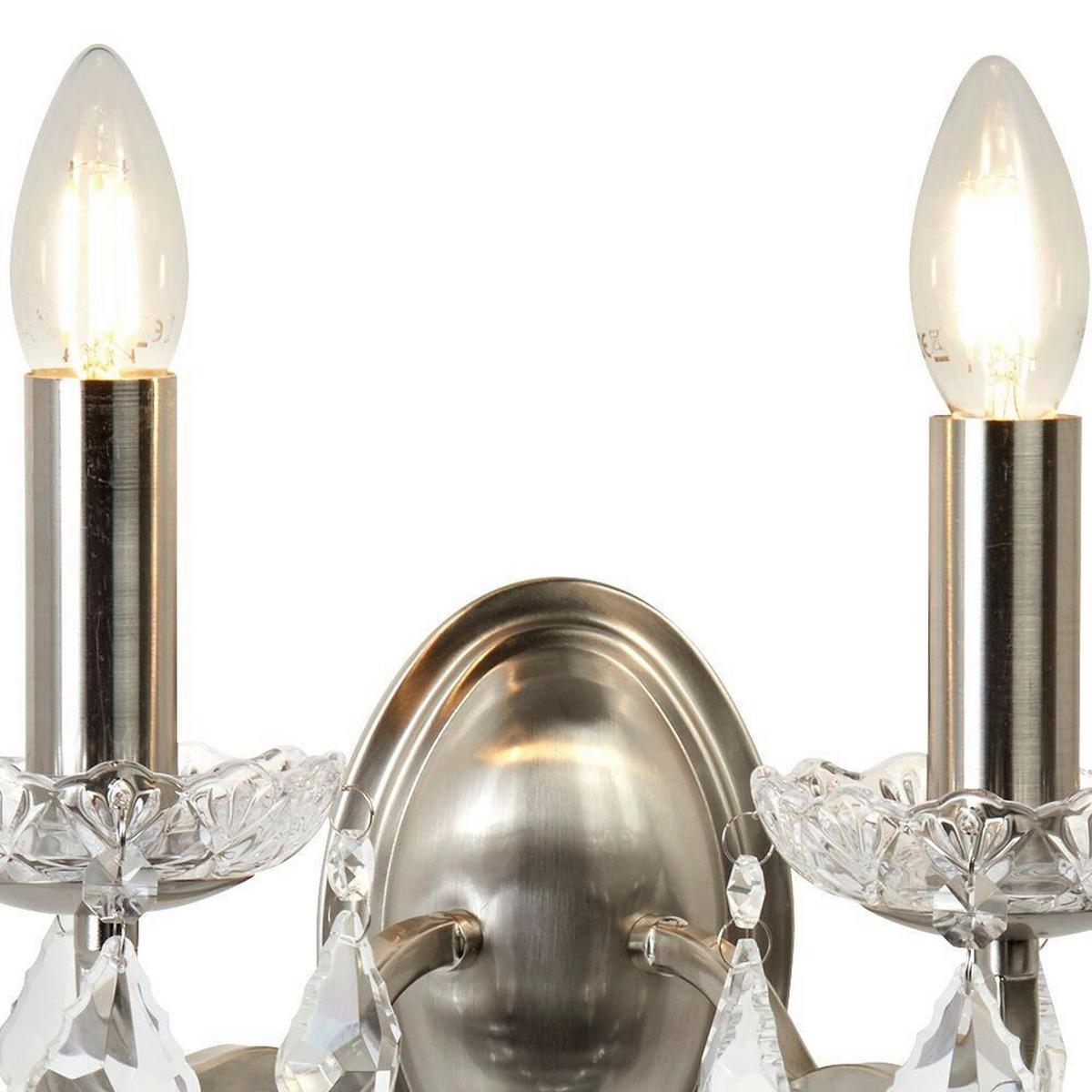 Wandleuchte Paris 8732-2ss - Klar/Silberfarben, Design, Glas/Metall (32/27cm)