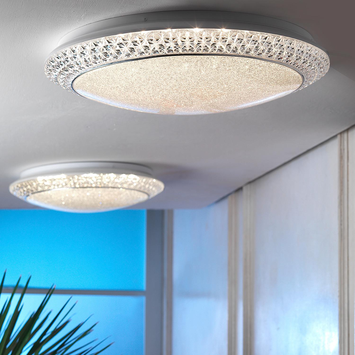 LED-Deckenleuchte Giulia Klar Chromfarben L:50cm - Klar/Chromfarben, Basics, Kunststoff/Metall (50/50/13cm)