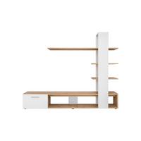Obývacia stena ECO biela - biela/dub wotan, Modern, kompozitné drevo/plast (190/152/35cm) - P & B