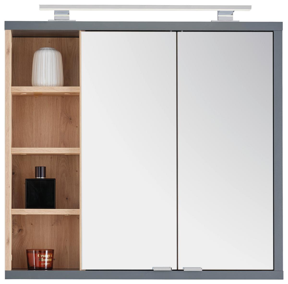 Badezimmer Camillo Anthrazit/eiche Dekor B: 115cm - Anthrazit/Eiche Artisan, MODERN, Holzwerkstoff (115/170/46cm)