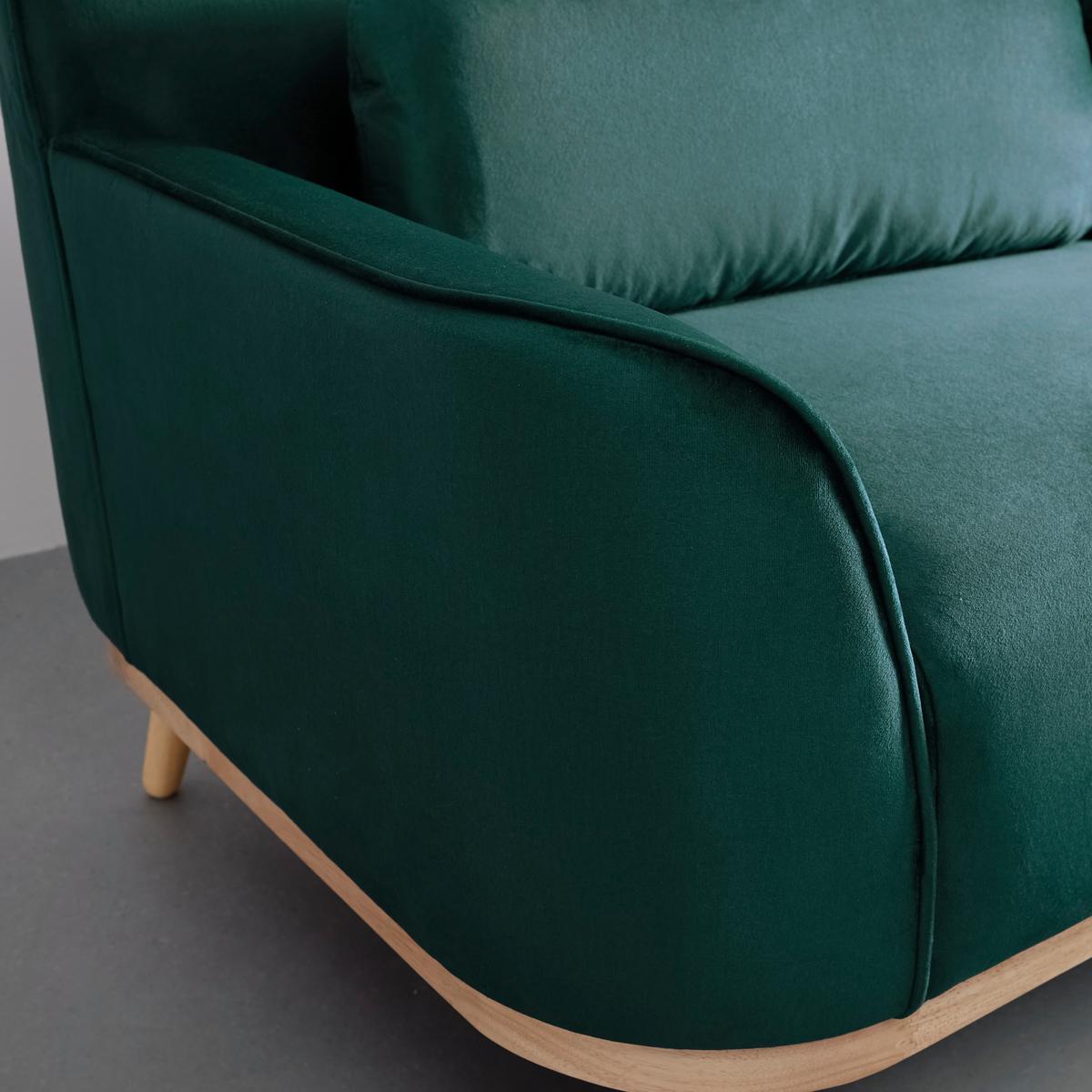 SEdací souprava ADRIANA zelená - zelená/přírodní barvy, Moderní, dřevo/textil (268/77/161cm) - Bessagi Home