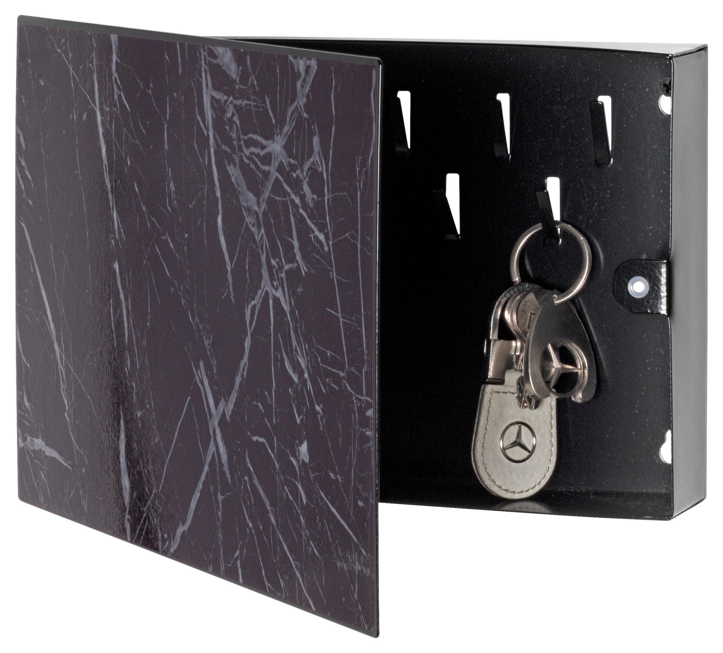 Schlüsselkasten Merry Schwarz B: 28 cm - Schwarz, Trend, Metall (28/19/4cm)