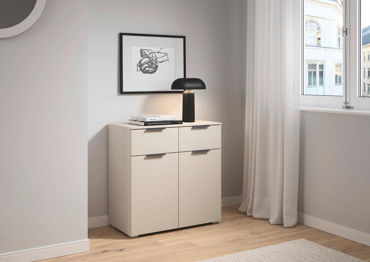 Kommode Alabama Super Champagnerfarben, B: 80cm - Champagner, Trend, Holzwerkstoff (80/81/42cm)
