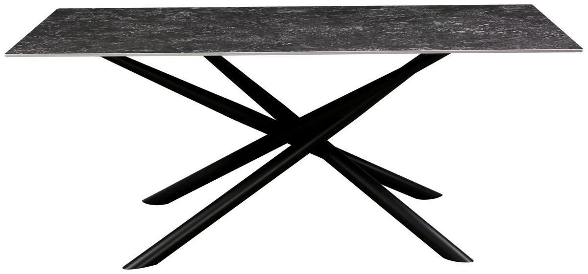 Jedálenský stôl DAVID 180x90 - čierna/sivá, Modern, kov/keramika (180/76/90cm) - Mömax