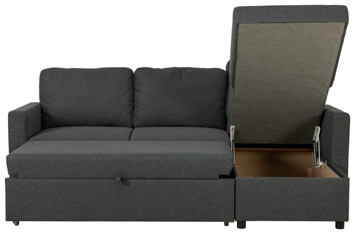 Ecksofa Rosi - Anthrazit/Schwarz, Basics, Textil (215/145cm) - P & B