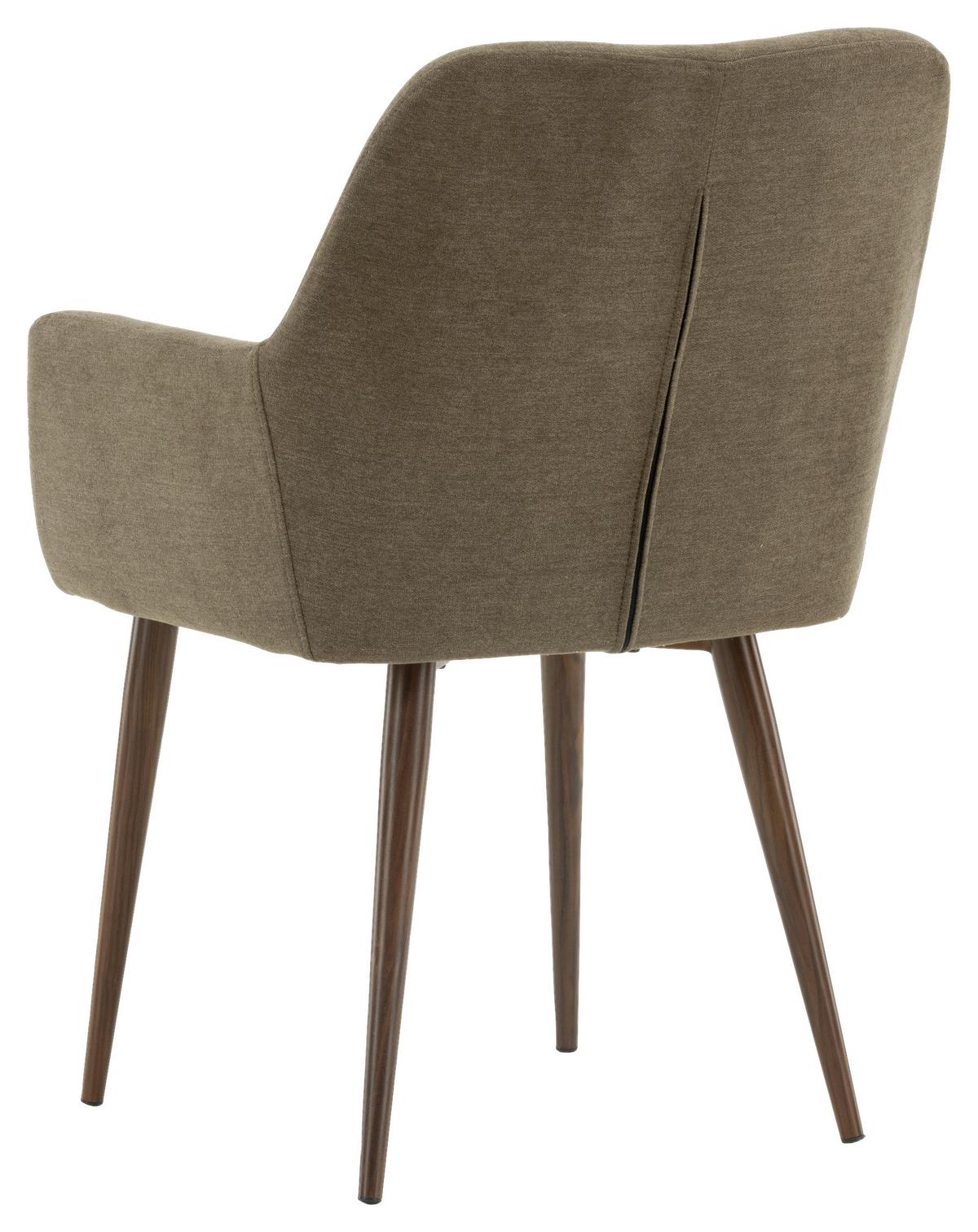 Stuhl-Set Tomorrow - Dunkelgrau/Braun, Design, Textil/Metall (60/90/62cm) - Livetastic