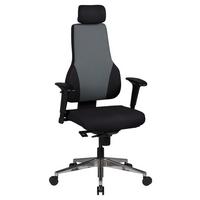 Bürostuhl Quentin Mit Armstützen Grau Bis 120 Kg - Schwarz/Alufarben, MODERN, Kunststoff/Textil (63/149/63cm) - MID.YOU